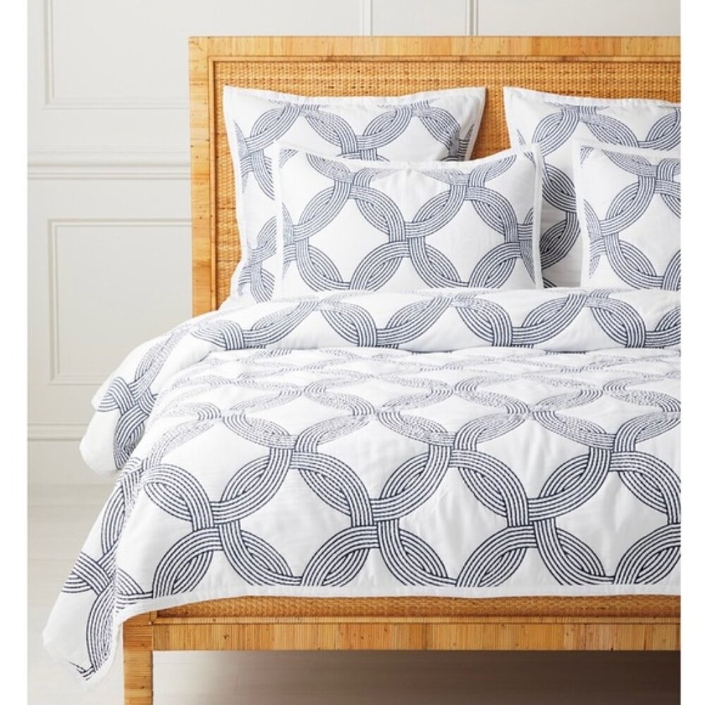Serena & Lily Owens King Sized Quilt - Coastal Blue - plus 2 King Shams